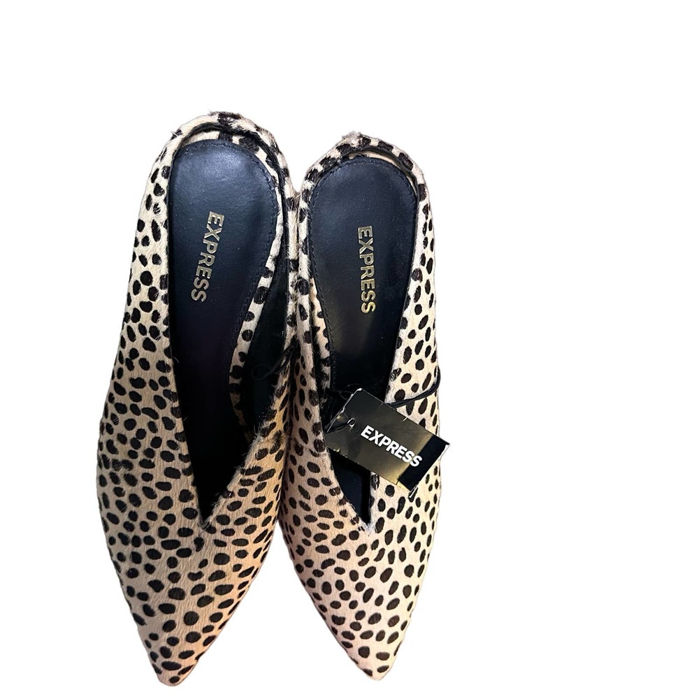 NWT Leopard Pony Hair Mules - Picture 2 of 2